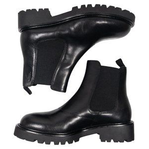 Vagabond Kenova Chelsea Lug Sole Black Leather Boots Womens US 8 EU 38